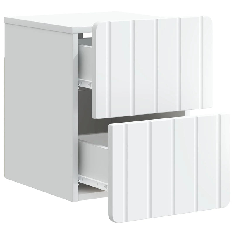 Wall-Mounted Bedside Cabinet White 33 x 34.5 x 43 cm
