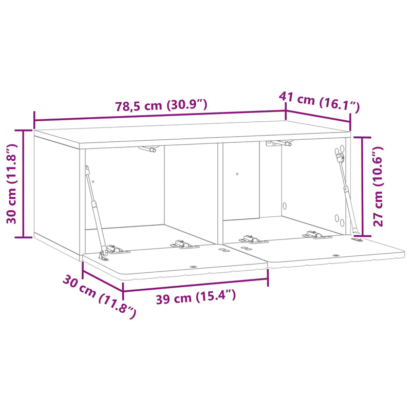 Wall-Mounted TV Cabinet White 78.5 x 41 x 30 cm Engineered Wood