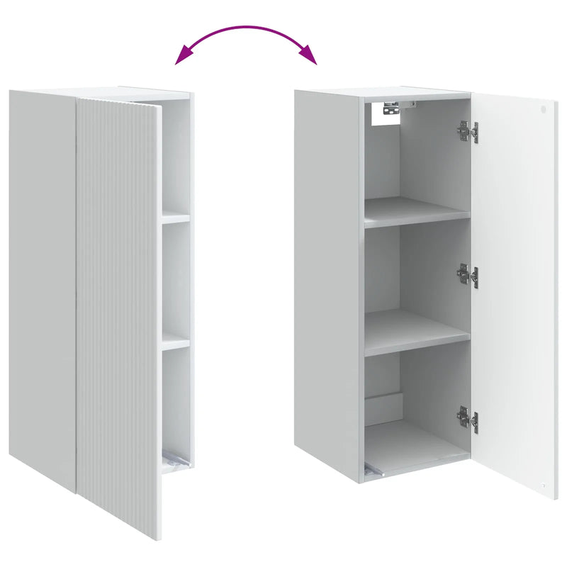 Wall-Mounted Cabinet White 33 x 34.5 x 90 cm Engineered Wood