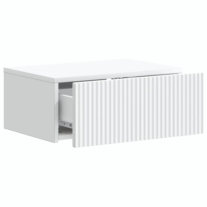 Wall-Mounted Bedside Cabinet White 49 x 34.5 x 20 cm