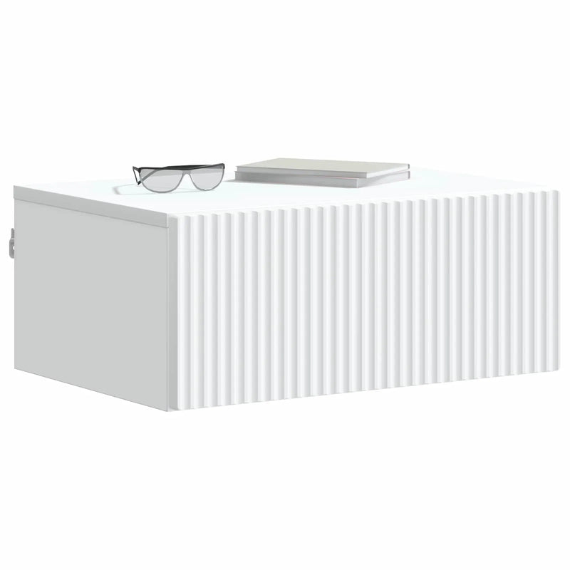 Wall-Mounted Bedside Cabinet White 49 x 34.5 x 20 cm
