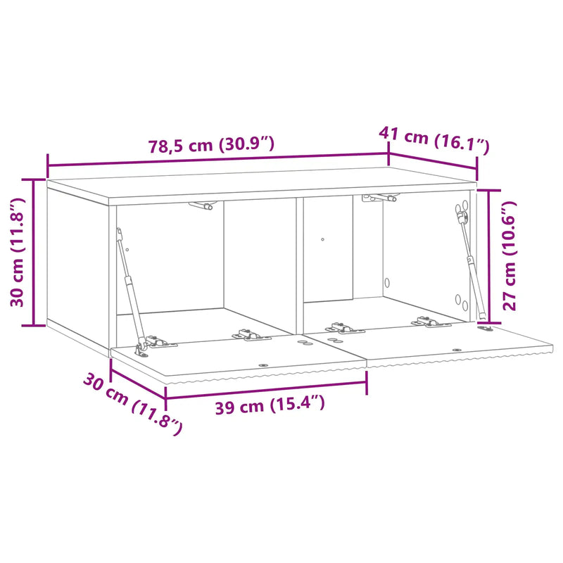 Wall-Mounted TV Cabinet White 78.5 x 41 x 30 cm Engineered Wood