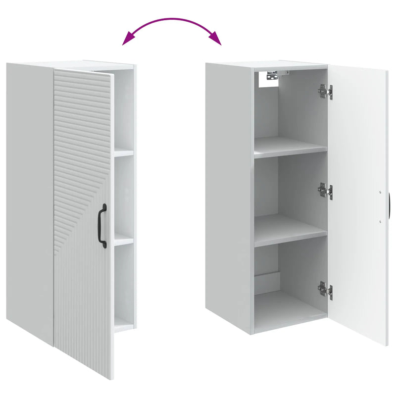 Wall-Mounted Cabinet White 33 x 34.5 x 90 cm Engineered Wood