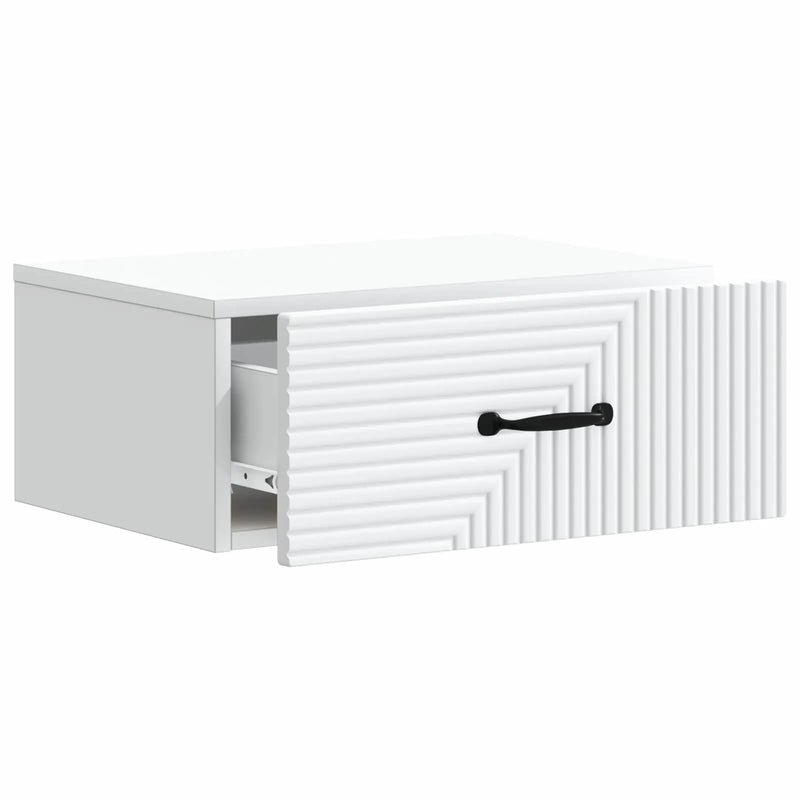 Wall-Mounted Bedside Cabinet White 49 x 34.5 x 20 cm