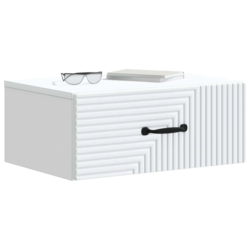 Wall-Mounted Bedside Cabinet White 49 x 34.5 x 20 cm