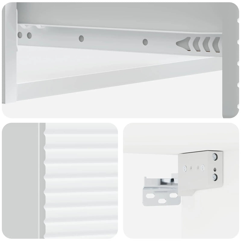 Wall-Mounted Side Table Wall-mounted White 87.5 x 34.5 x 17 cm
