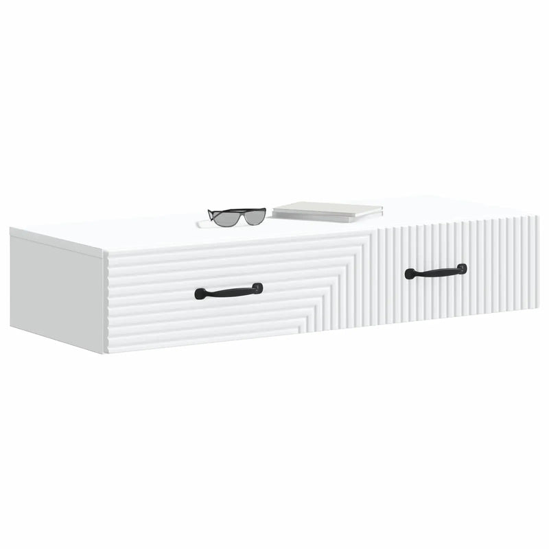 Wall-Mounted Side Table Wall-mounted White 87.5 x 34.5 x 17 cm