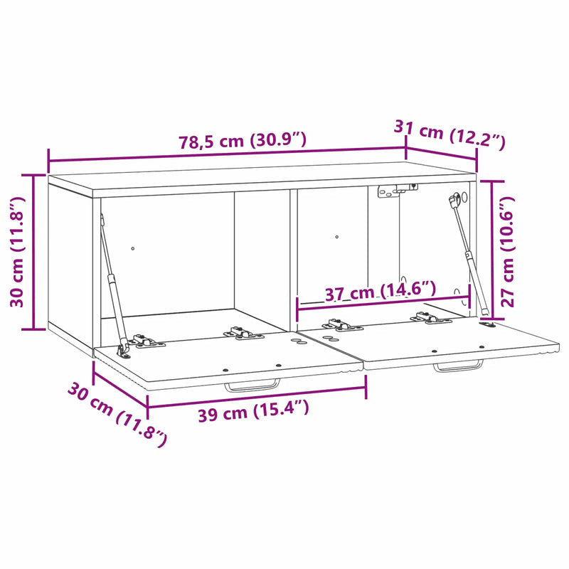 Wall-Mounted TV Cabinet White 78.5 x 31 x 30 cm Engineered Wood