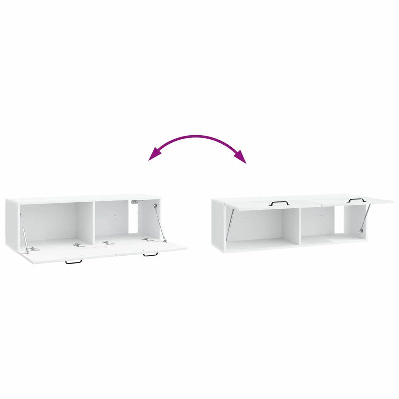 Wall-Mounted TV Cabinet White 98 x 31 x 30 cm Engineered Wood