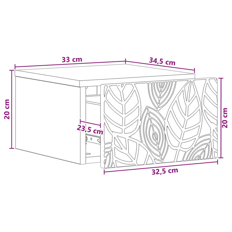 Wall-Mounted Side Table White 34.5 x 33 x 20 cm Engineered Wood