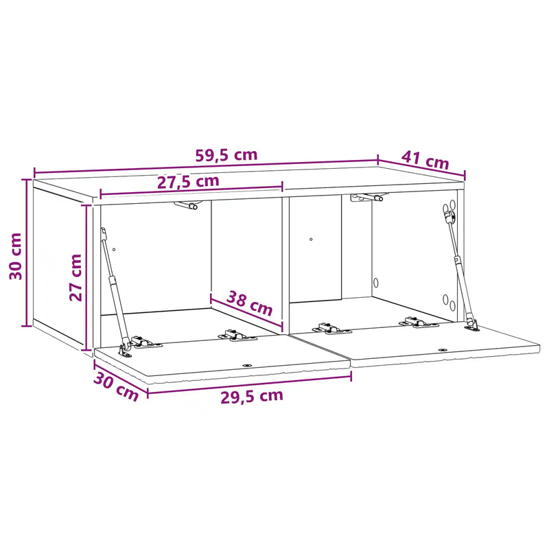 Wall-Mounted TV Cabinet 59.5 x 41 x 30 cm White Engineered Wood