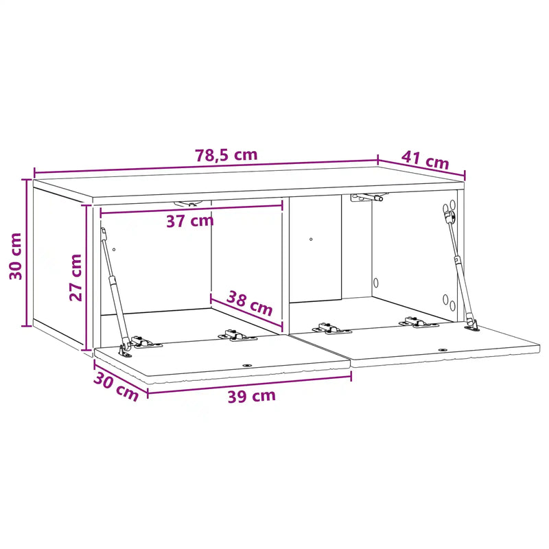 Wall-Mounted TV Cabinet 78.5 x 41 x 30 cm White Engineered Wood
