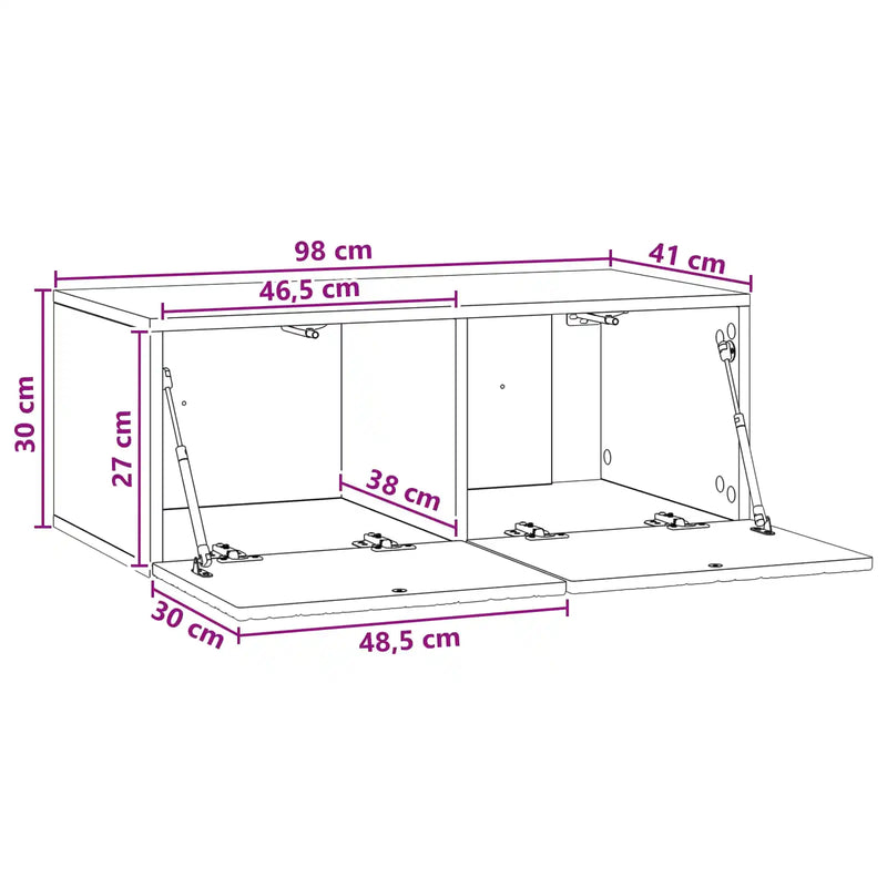 Wall-Mounted TV Cabinet 98 x 41 x 30 cm White Engineered Wood