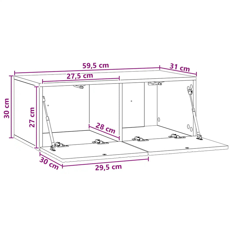 Wall-Mounted TV Cabinet 59.5 x 31 cm White Engineered Wood