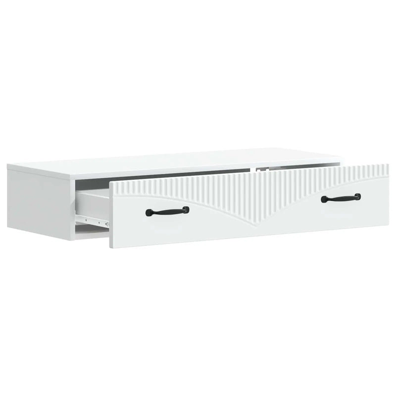 Wall-Mounted Side Table Wall-mounted White 87.5 x 34.5 x 17 cm