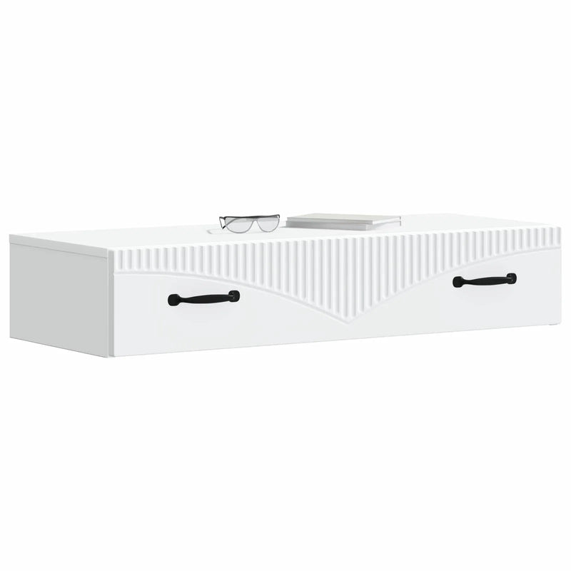 Wall-Mounted Side Table Wall-mounted White 87.5 x 34.5 x 17 cm