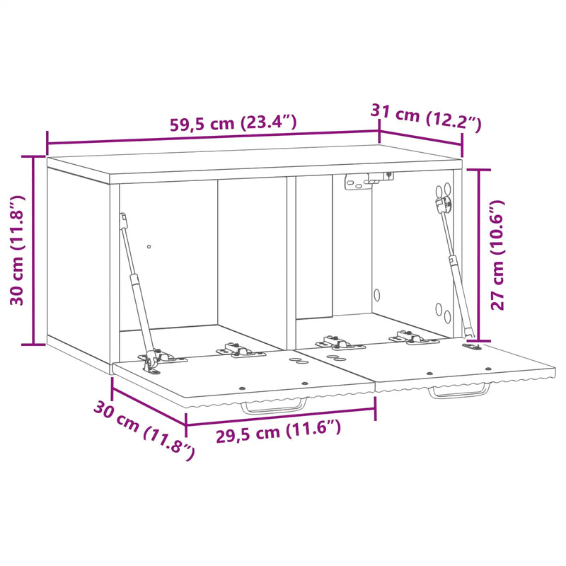 Wall-Mounted TV Cabinet White 59.5 x 31 x 30 cm Engineered Wood