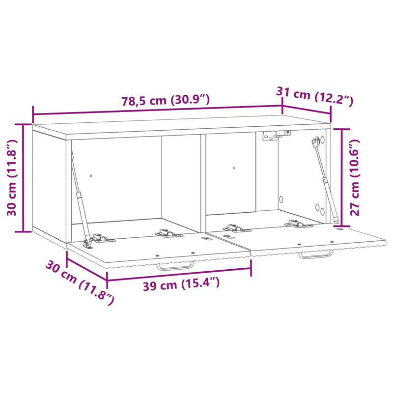 Wall-Mounted TV Cabinet White 78.5 x 31 x 30 cm Engineered Wood