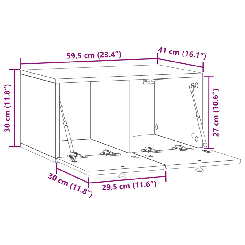 Wall-Mounted TV Cabinet White 59.5 x 41 x 30 cm Engineered Wood