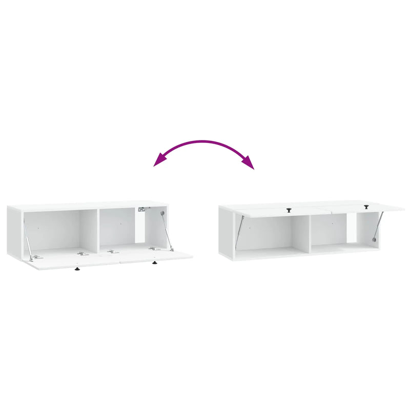 Wall-Mounted TV Cabinet White 98 x 31 x 30 cm Engineered Wood