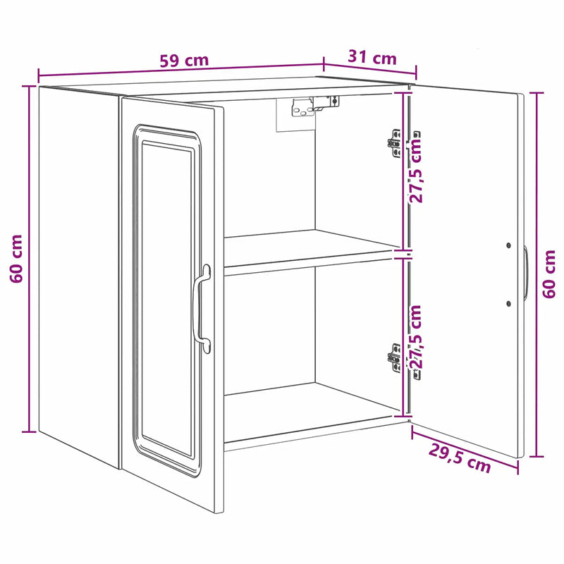 Wall-Mounted Cabinet White 59 x 31 x 60 cm Engineered Wood