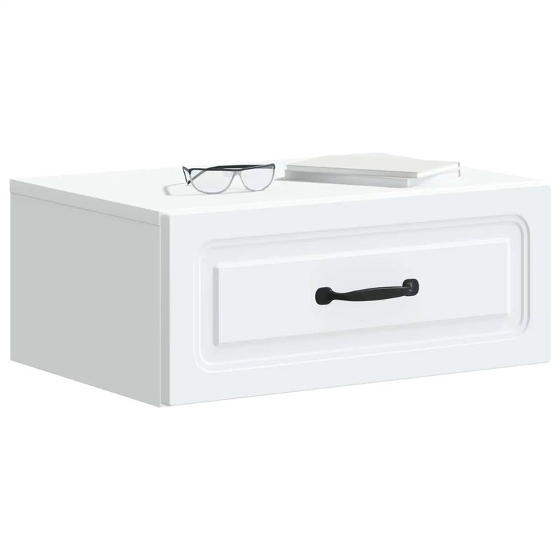 Wall-Mounted Bedside Cabinet White 49 x 34.5 x 20 cm