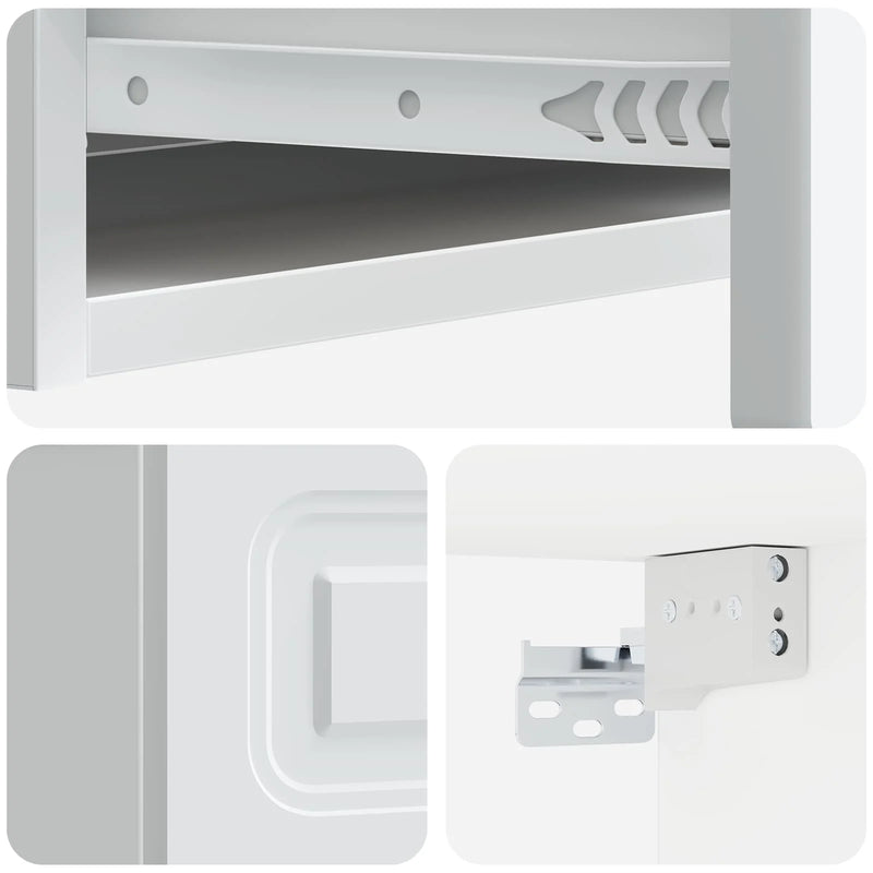 Wall-Mounted Side Table Wall-mounted White 87.5 x 34.5 x 17 cm