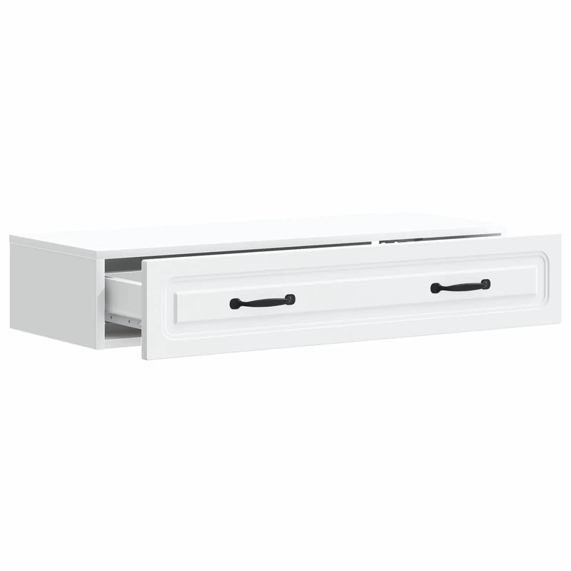 Wall-Mounted Side Table Wall-mounted White 87.5 x 34.5 x 17 cm