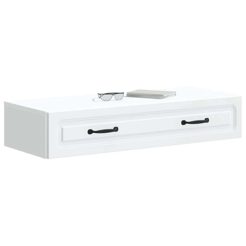 Wall-Mounted Side Table Wall-mounted White 87.5 x 34.5 x 17 cm