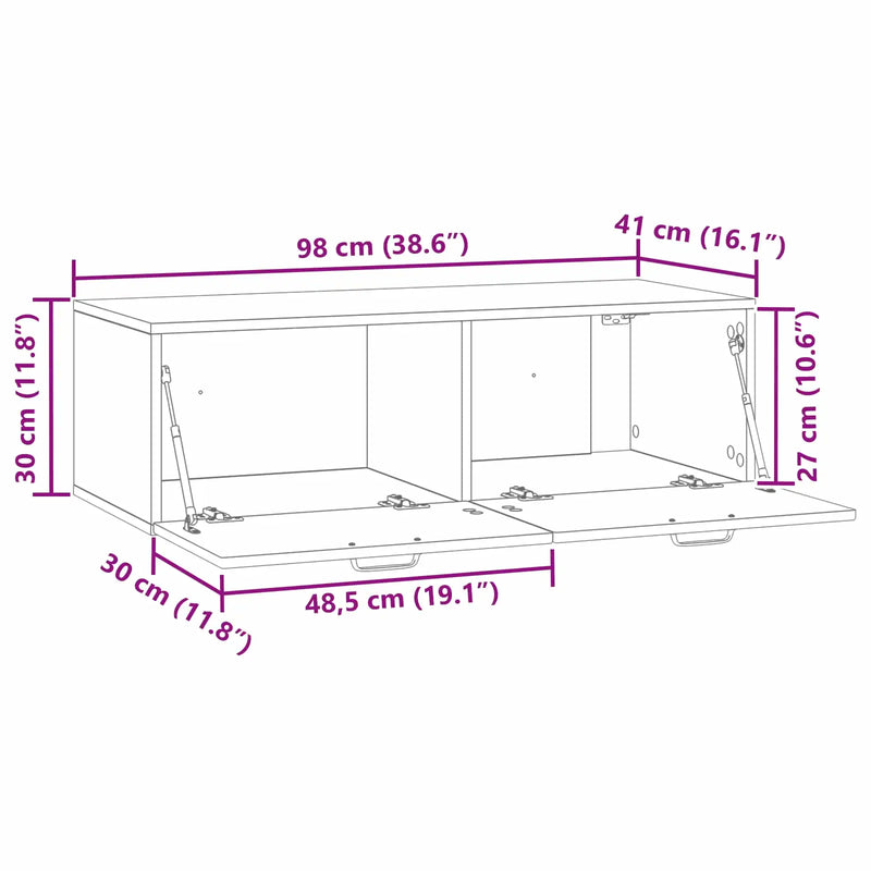 Wall-Mounted TV Cabinet White 98 x 41 x 30 cm Engineered Wood