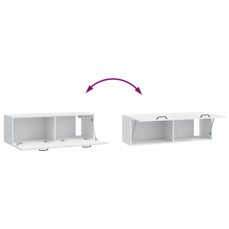 Wall-Mounted TV Cabinet White 98 x 31 x 30 cm Engineered Wood