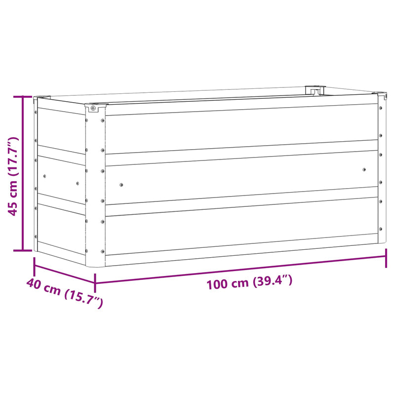 Planter Ivory 100 x 40 x 45 cm Steel