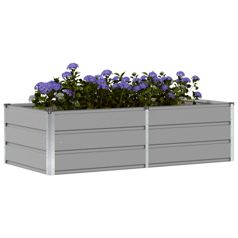 vidaXL Planter Light Grey 160 x 80 x 45 cm Steel