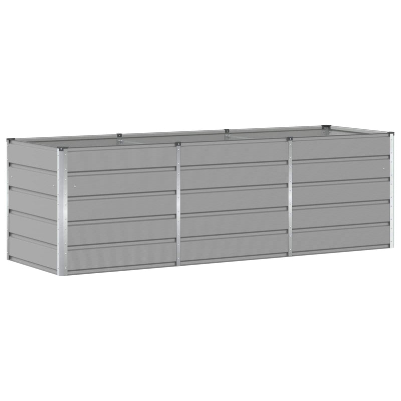 Planter Light Grey 240 x 80 x 75 cm Steel