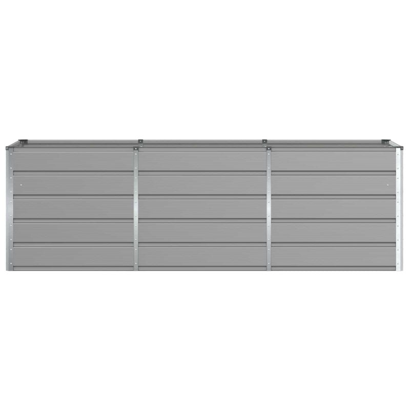 Planter Light Grey 240 x 80 x 75 cm Steel