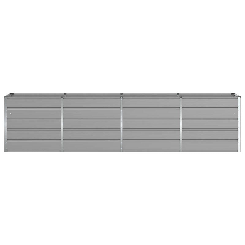Planter Light Grey 240 x 80 x 75 cm Steel