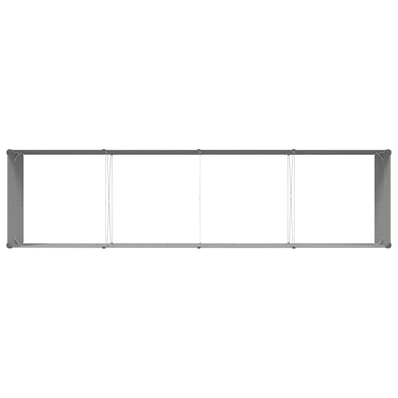 Planter Light Grey 195 x 100 x 45 cm Galvanised Steel