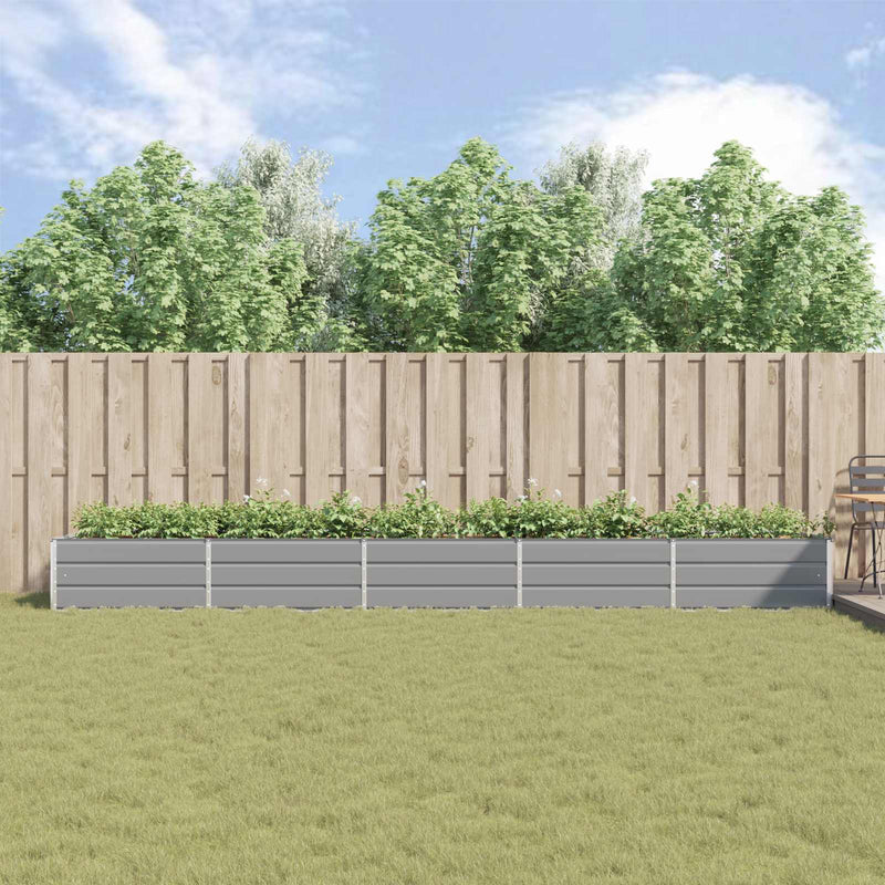 Planter Light Grey 195 x 100 x 45 cm Galvanised Steel