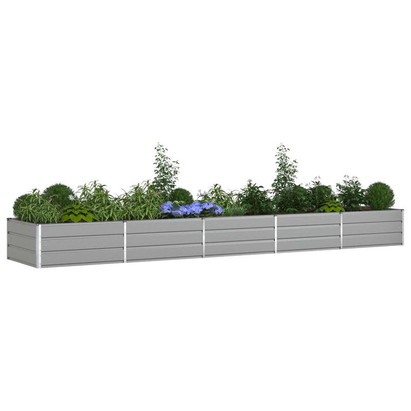 Planter Light Grey 195 x 100 x 45 cm Galvanised Steel