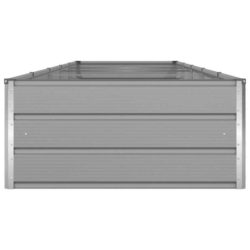 Planter Light Grey 195 x 100 x 45 cm Galvanised Steel