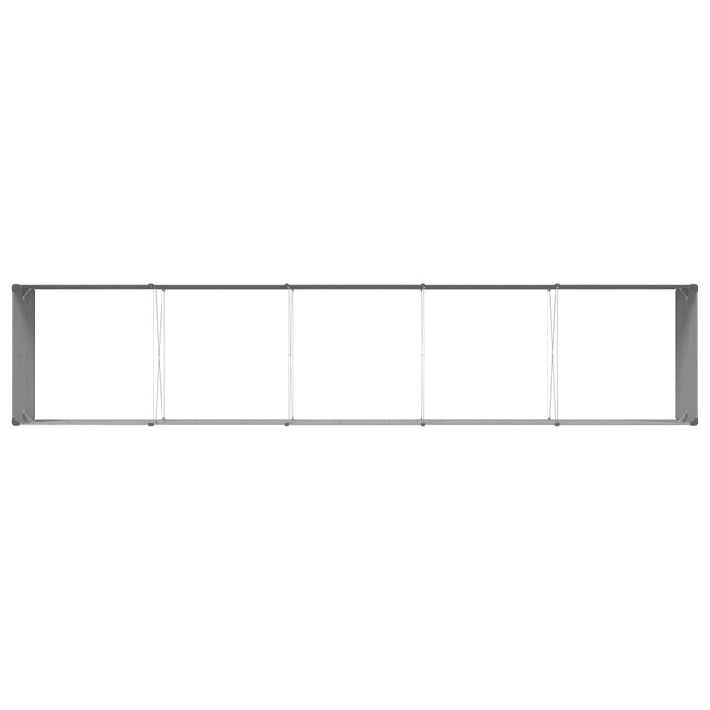Planter Light Grey 195 x 100 x 45 cm Galvanised Steel