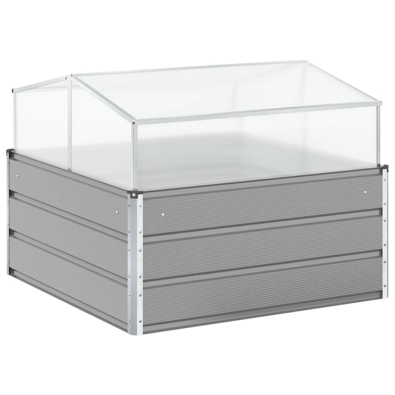 Planter Light Grey 100 x 100 x 77 cm Galvanised Steel