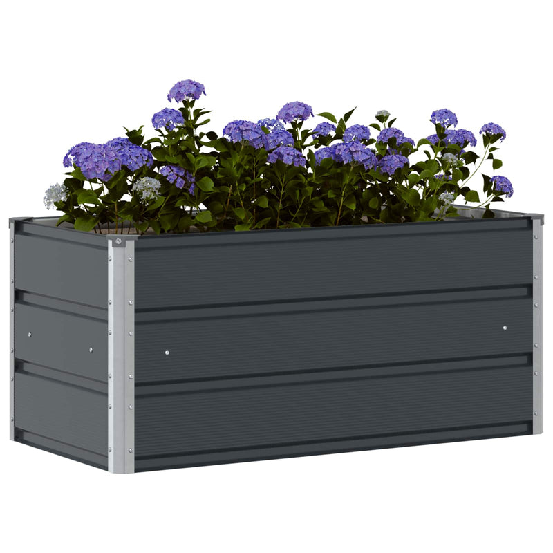Planter Anthracite 100 x 50 x 45 cm Galvanised Steel