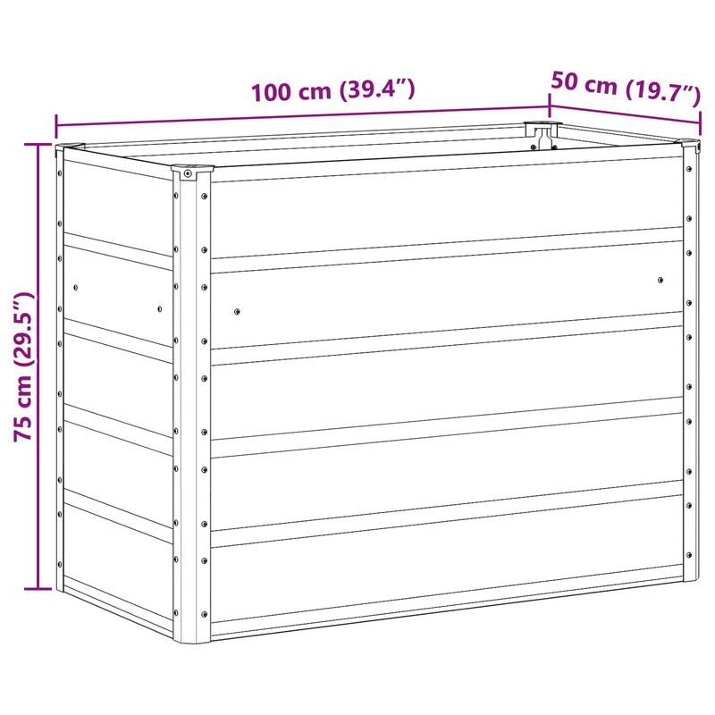 Planter Anthracite 480 x 50 x 45 cm Galvanised Steel
