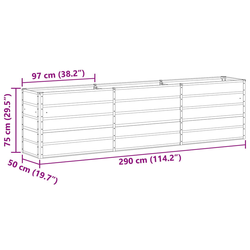 Planter Anthracite 480 x 50 x 45 cm Galvanised Steel