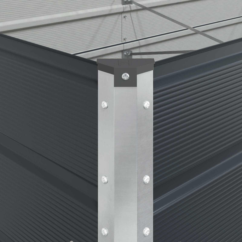 Planter Anthracite 195 x 100 x 45 cm Galvanised Steel