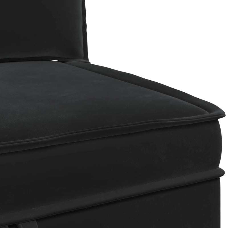 Sofa with Storage Black Velvet