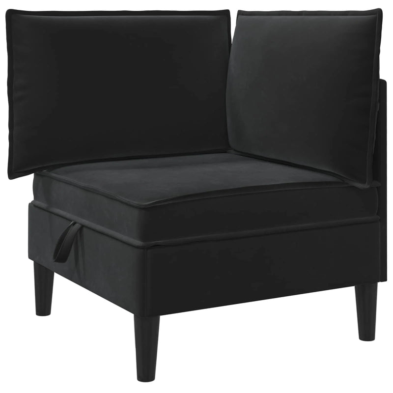 Sofa with Storage Black Velvet