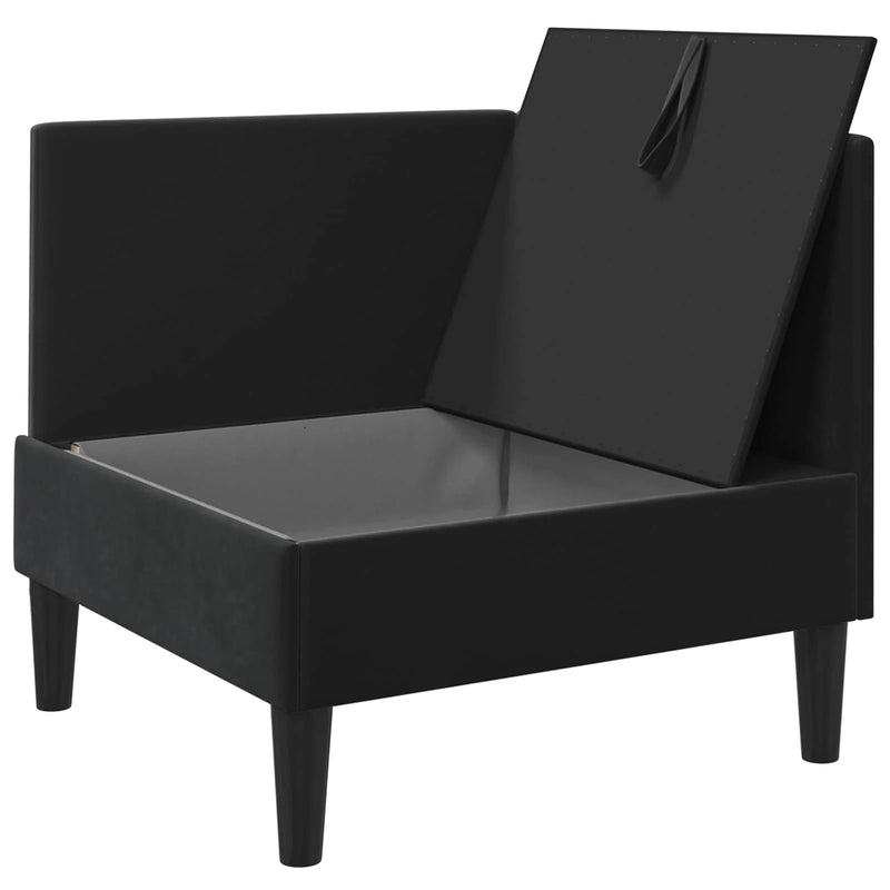 Sofa with Storage Black Velvet