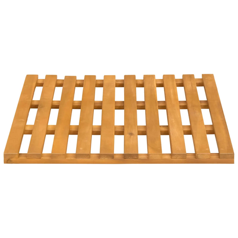 Bath Mat Plain Brown 50 x 48 x 2.5 cm Solid Acacia Wood